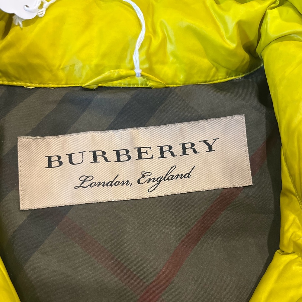 Burberry Yellow Quilted Jacket with Check Lining small